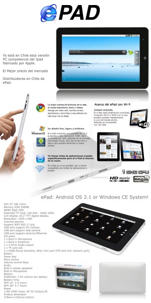 mallregalos Avisos gratis en Chile en Macul |  Ipad Chino recien llegados a precio insuperable!!, Nuevos!!!