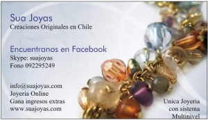 suajoyas Avisos gratis en Chile en Tocopilla |  VENTA POR CATALOGO JOYAS DE ACERO QUIRURGICO SUA JOYAS, la primera joyeria virtual con sistema de venta directa y multinivel.