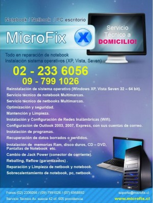 microfixchile Avisos gratis en Chile en Macul |  servicio netbook notebook, pantallas de notebook, Reparacion de Computacion a Domicilio, Notebook, Netbook y PC
