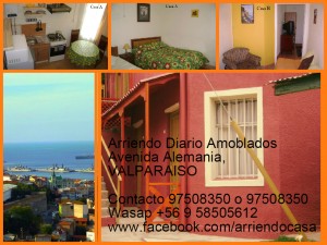 Alicia Calderon Aravena Avisos gratis en Chile en Valpara&iacute;so |  Casa vacacional arriendo diario, 1 ambiente, valparaiso, Avenida alemania altura plaza bismark, valparaiso, fono 97508350
