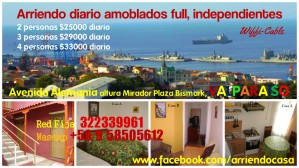 Alicia Calderon Aravena Avisos gratis en Chile en Valpara&iacute;so |  Valparaiso, casa amoblada 1 ambiente arriendo diario, Desde $25000 diario, en avenida alemania, fono fijo 322339961