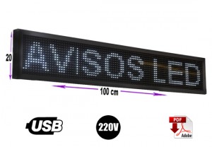 importadora full-led Anuncios gratis en La Cisterna |  Letrero programable led 20 x100 cm  blanco, Letreros programables led usb y tecnolog&iacute;a publicitaria