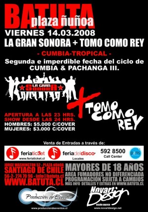  Avisos gratis en Chile en Santiago |  tomo como rey + la gran sonora, en la batuta &ntilde;u&ntilde;oa